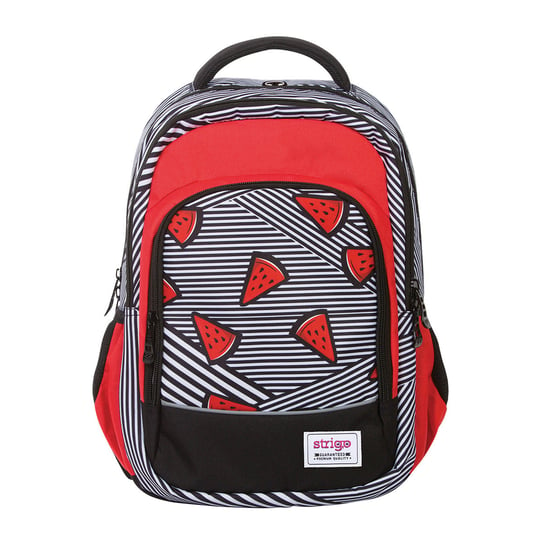 Plecak szkolny dla chłopca i dziewczynki czerwony Strigo trzykomorowy Strigo