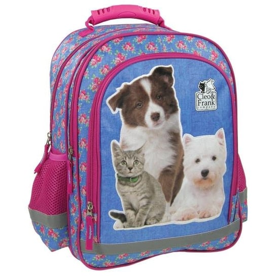 Plecak szkolny dla chłopca i dziewczynki  Derform Cleo i Frank pies dwukomorowy Derform
