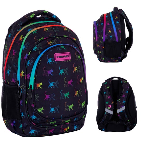 Plecak szkolny dla chłopca i dziewczynki Head Rainbow Kitty AB330 kot trzykomorowy Head