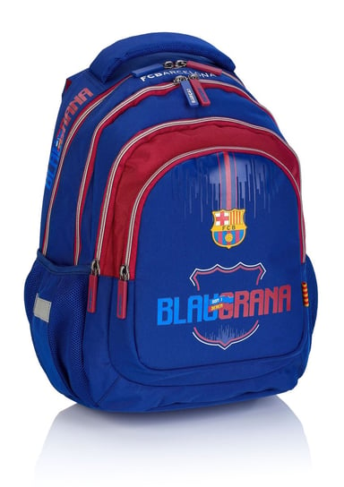 Plecak szkolny dla chłopca i dziewczynki niebieski FC Barcelona FC Barcelona czterokomorowy FC Barcelona