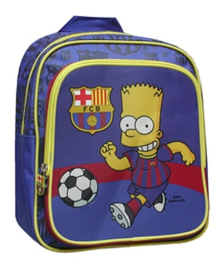 Plecak szkolny dla chłopca i dziewczynki niebieski FC Barcelona Simpsonowie jednokomorowy FC Barcelona