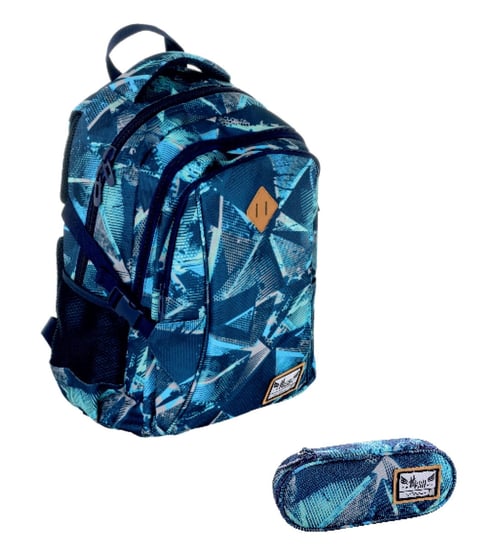 Plecak szkolny dla chłopca i dziewczynki niebieski Hash trzykomorowy Hash