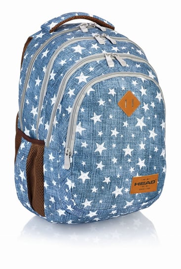 Plecak szkolny dla chłopca i dziewczynki niebieski Head gwiazdki czterokomorowy Head