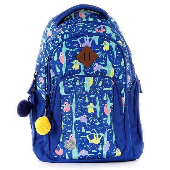 Plecak szkolny dla chłopca i dziewczynki niebieski Paperdot Kolekcja Leniwiec dwukomorowy Paperdot