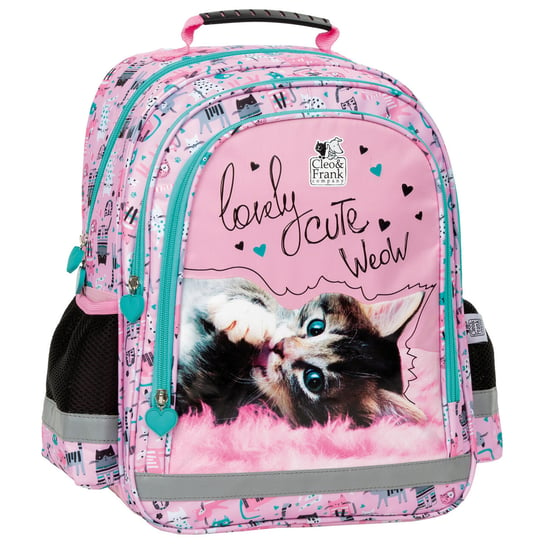 Plecak szkolny dla chłopca i dziewczynki różowy Derform dwukomorowy Derform