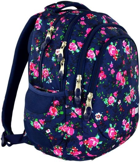 Plecak szkolny dla chłopca i dziewczynki  St.Majewski kwiaty czterokomorowy St.Majewski