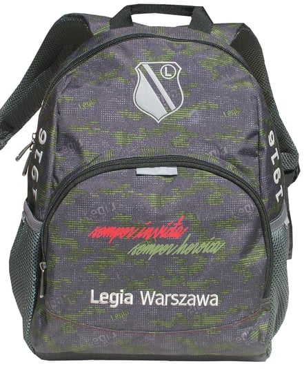 Plecak szkolny dla chłopca i dziewczynki szary Legia Warszawa Legia Warszawa Legia Warszawa jednokomorowy Legia Warszawa