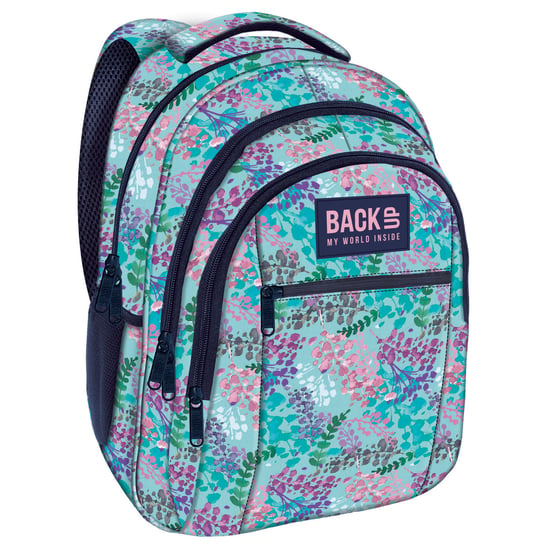 Plecak szkolny dla chłopca i dziewczynki turkusowy BackUp trzykomorowy BackUp