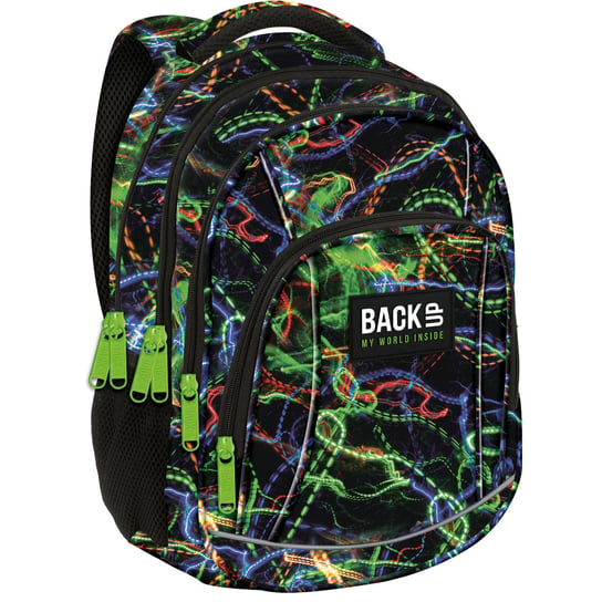 Plecak szkolny dla chłopca i dziewczynki zielony BackUp czterokomorowy BackUp
