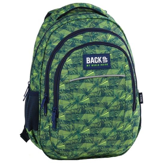 Plecak szkolny dla chłopca i dziewczynki zielony BackUp trzykomorowy BackUp