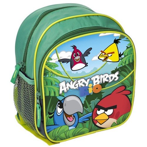 Plecak szkolny dla chłopca i dziewczynki zielony Paso Angry Birds jednokomorowy Paso