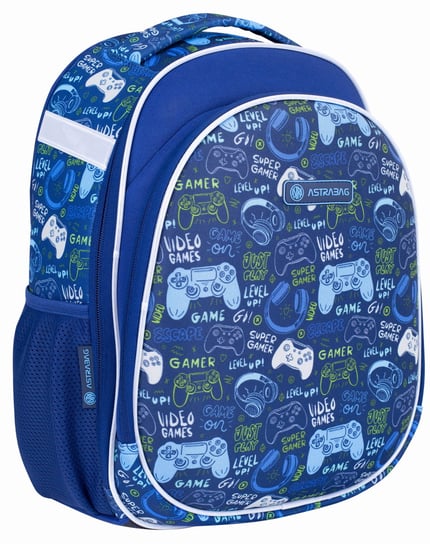 Plecak szkolny dla chłopca niebieski Astrabag Game Go jednokomorowy z elementami odblaskowymi ASTRABAG
