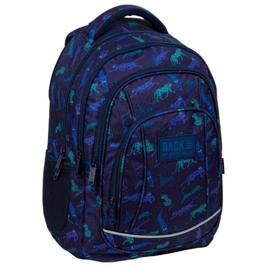 Plecak szkolny dla chłopca niebieski Derform BackUp model 3 czterokomorowy Derform