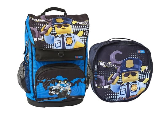 Plecak szkolny dla chłopca niebieski LEGO Lego City z elementami odblaskowymi LEGO