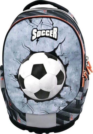 Plecak szkolny dla chłopca szary Eurocom piłka nożna dwukomorowy Eurocom