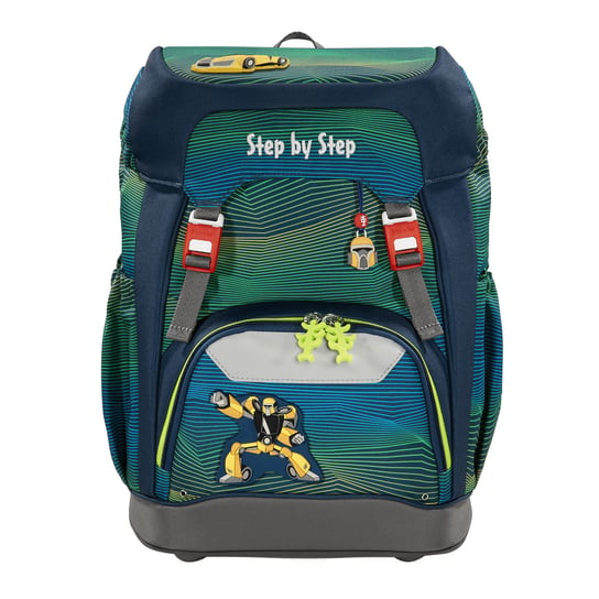 Plecak szkolny dla chłopca zielony Coocazoo Power Robot z elementami odblaskowymi Step by Step