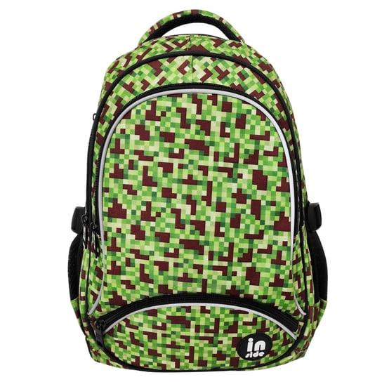 Plecak szkolny dla chłopca zielony Inside piksele trzykomorowy Inside
