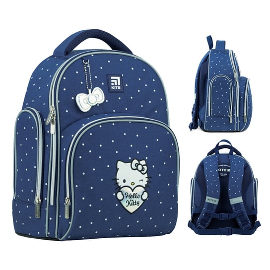 Plecak szkolny dla dziewczynki błękitny KITE Hello Kitty  jednokomorowy KITE