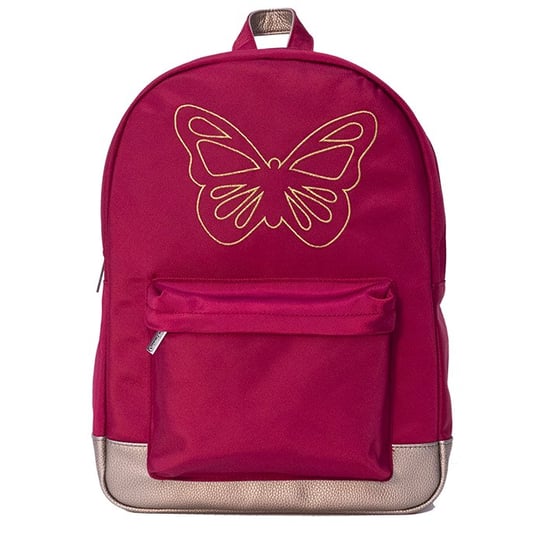 Plecak szkolny dla dziewczynki bordowy motyl dwukomorowy Caramel & cie