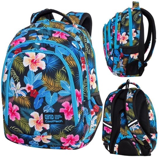 Plecak szkolny dla dziewczynki CoolPack Drafter kwiaty trzykomorowy CoolPack