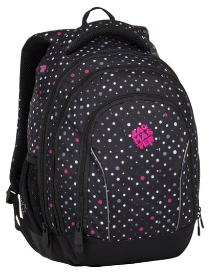 Plecak szkolny dla dziewczynki czarny BAGMASTER trzykomorowy BAGMASTER