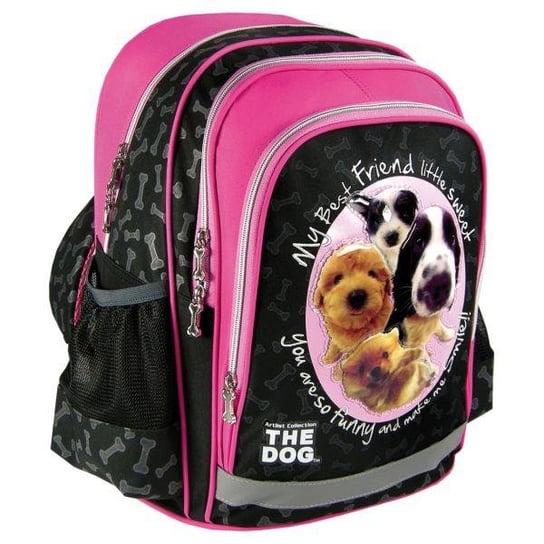 Plecak szkolny dla dziewczynki czarny Derform The Dog dwukomorowy Derform