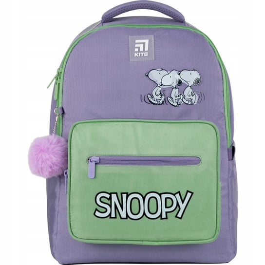 Plecak szkolny dla dziewczynki fioletowy KITE Snoopy  jednokomorowy KITE