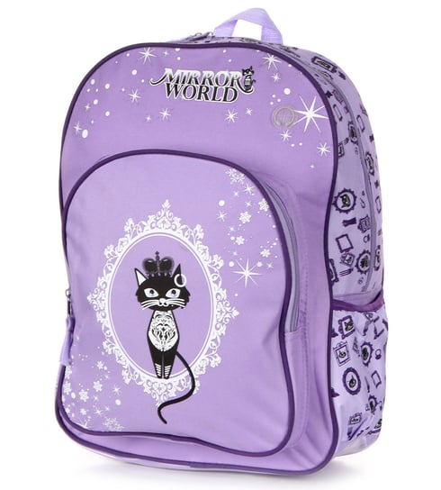 Plecak szkolny dla dziewczynki fioletowy Mirror World jednokomorowy Empik