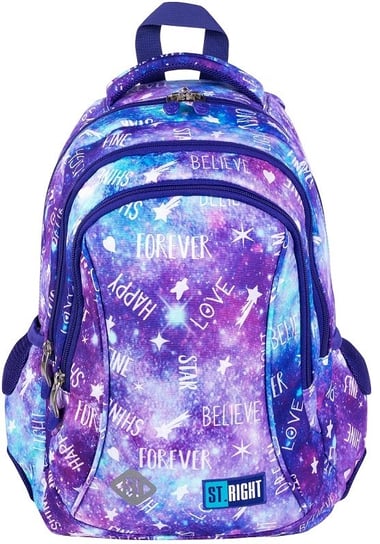 Plecak szkolny dla dziewczynki fioletowy PakaNiemowlaka Kosmos wielokomorowy PakaNiemowlaka