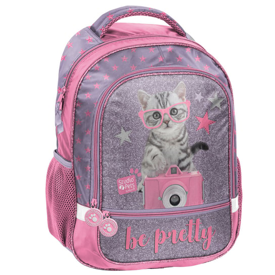 Plecak szkolny dla dziewczynki fioletowy Paso Studio Pets  dwukomorowy Paso