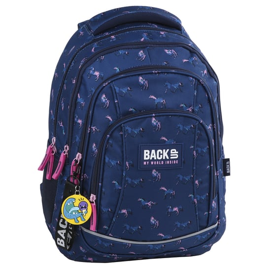 Plecak szkolny dla dziewczynki granatowy BackUp wielokomorowy BackUp
