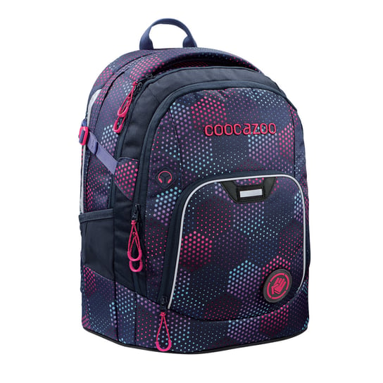 Plecak szkolny dla dziewczynki granatowy Coocazoo kropki trzykomorowy Coocazoo