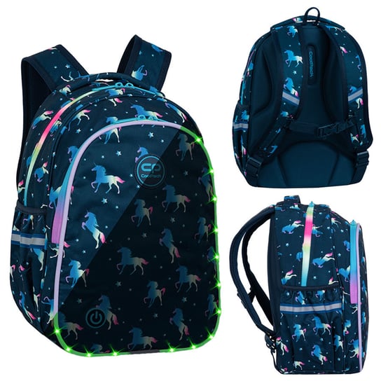Plecak szkolny dla dziewczynki granatowy CoolPack jednorożec dwukomorowy CoolPack