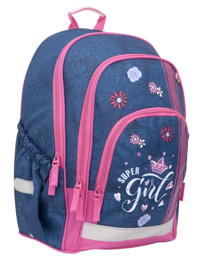 Plecak szkolny dla dziewczynki granatowy Hama kwiaty wielokomorowy Hama