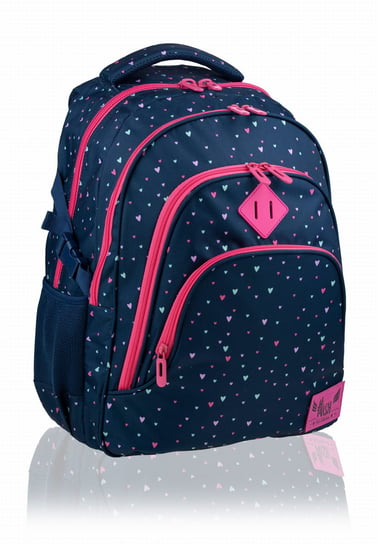 Plecak szkolny dla dziewczynki granatowy Hash  serce trzykomorowy Hash