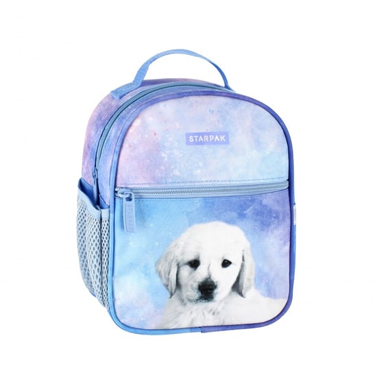 Plecak szkolny dla dziewczynki jasnoniebieski Starpak pies jednokomorowy Starpak
