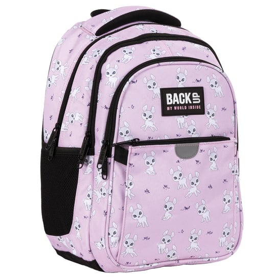 Plecak szkolny dla dziewczynki jasnoróżowy BackUp  trzykomorowy BackUp