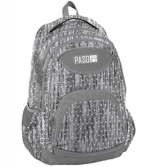 Plecak szkolny dla dziewczynki jasnoszary Paso serca trzykomorowy Paso