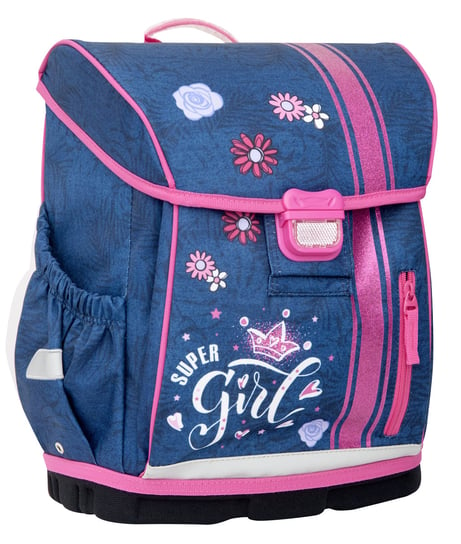 Plecak szkolny dla dziewczynki niebieski Hama kwiaty Hama