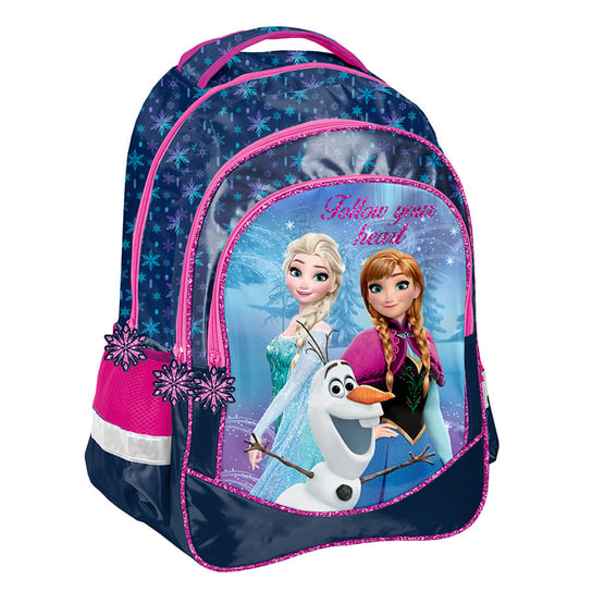 Plecak szkolny dla dziewczynki niebieski Paso Kraina Lodu  dwukomorowy Paso