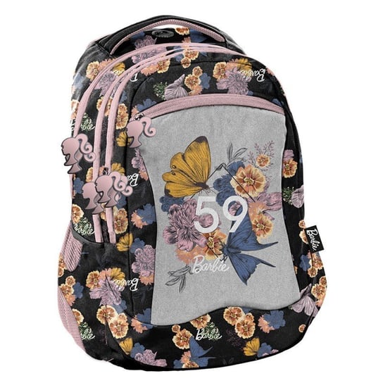 Plecak szkolny dla dziewczynki Paso Barbie kwiaty trzykomorowy Paso