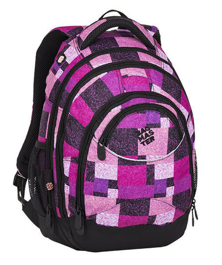 Plecak szkolny dla dziewczynki różnokolorowy BAGMASTER trzykomorowy BAGMASTER
