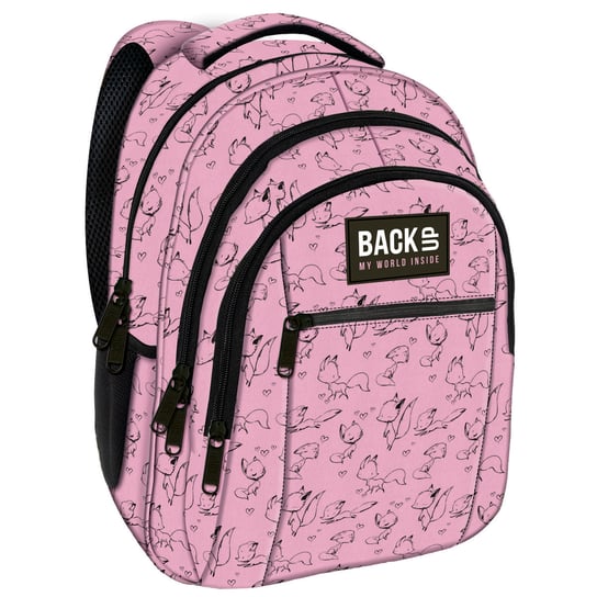 Plecak szkolny dla dziewczynki różowy BackUp trzykomorowy BackUp