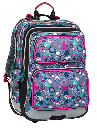 Plecak szkolny dla dziewczynki różowy Bagmaster Galaxy 8A trzykomorowy BAGMASTER