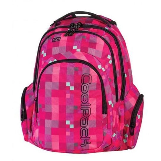 Plecak szkolny dla dziewczynki różowy CoolPack kratka dwukomorowy CoolPack
