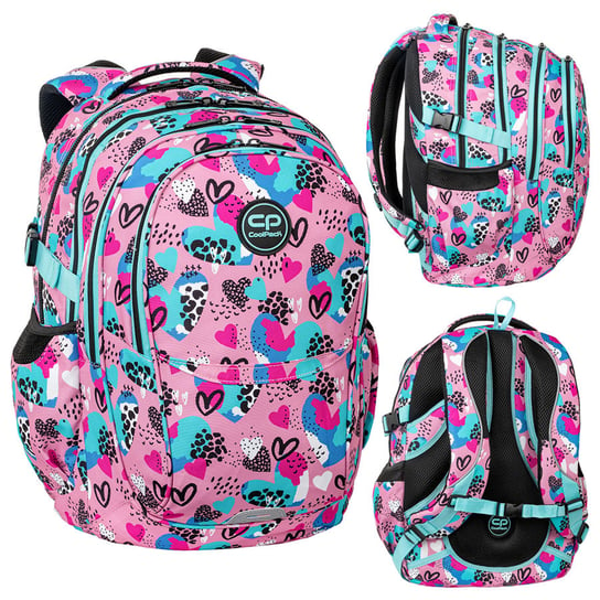 Plecak szkolny dla dziewczynki różowy CoolPack serce czterokomorowy CoolPack