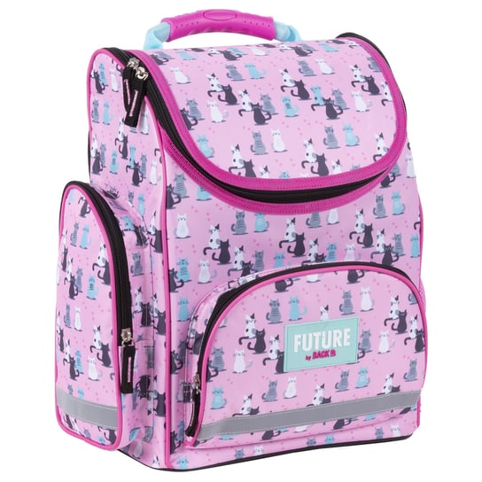 Plecak szkolny dla dziewczynki różowy Derform jednokomorowy z elementami odblaskowymi BackUp