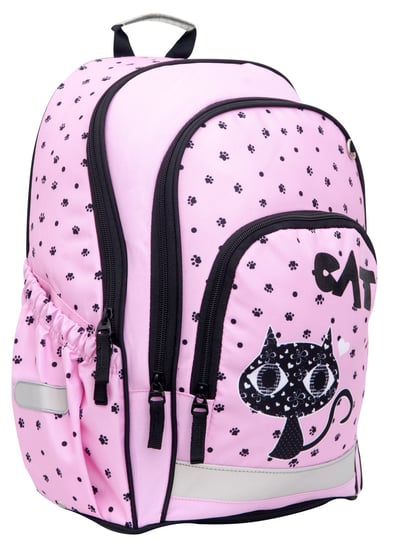 Plecak szkolny dla dziewczynki różowy Hama kot dwukomorowy Hama