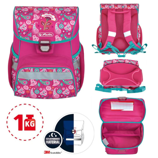 Plecak szkolny dla dziewczynki różowy Herlitz India Summer jednokomorowy Herlitz