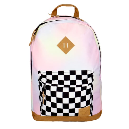 Plecak szkolny dla dziewczynki różowy Incood szachownica dwukomorowy incood